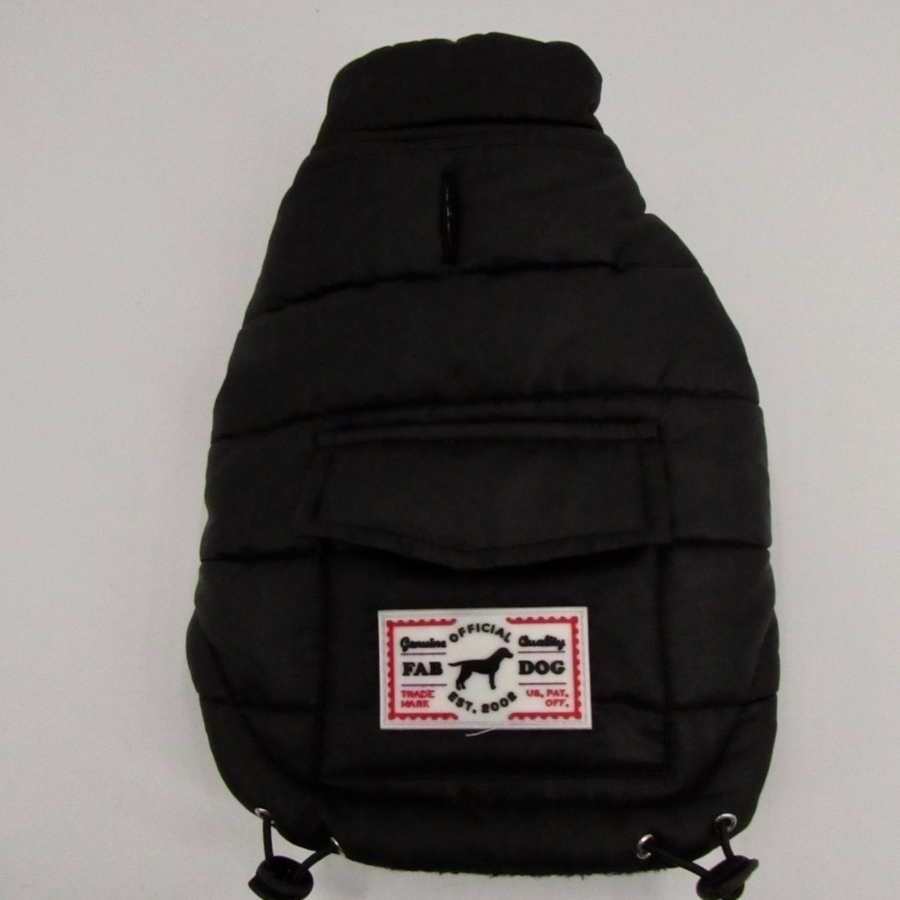 Fab Dog Black Puffer Dog Vest XS